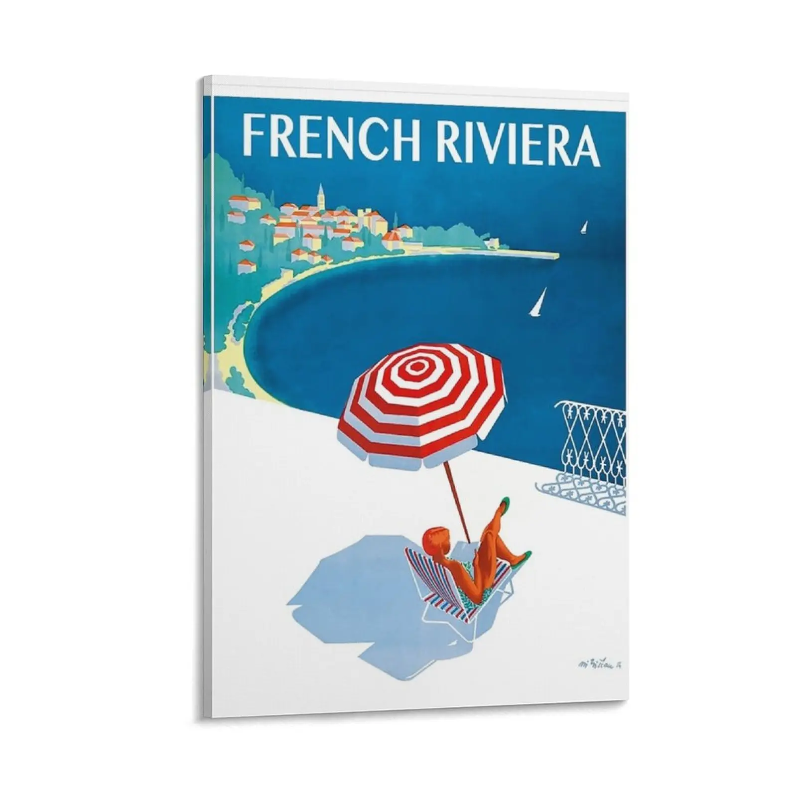 1954 French Riviera Travel Poster Canvas Painting Bedroom deco painting poster mural
1954 French Riviera Travel Poster Canvas Painting Bedroom deco painting poster mural