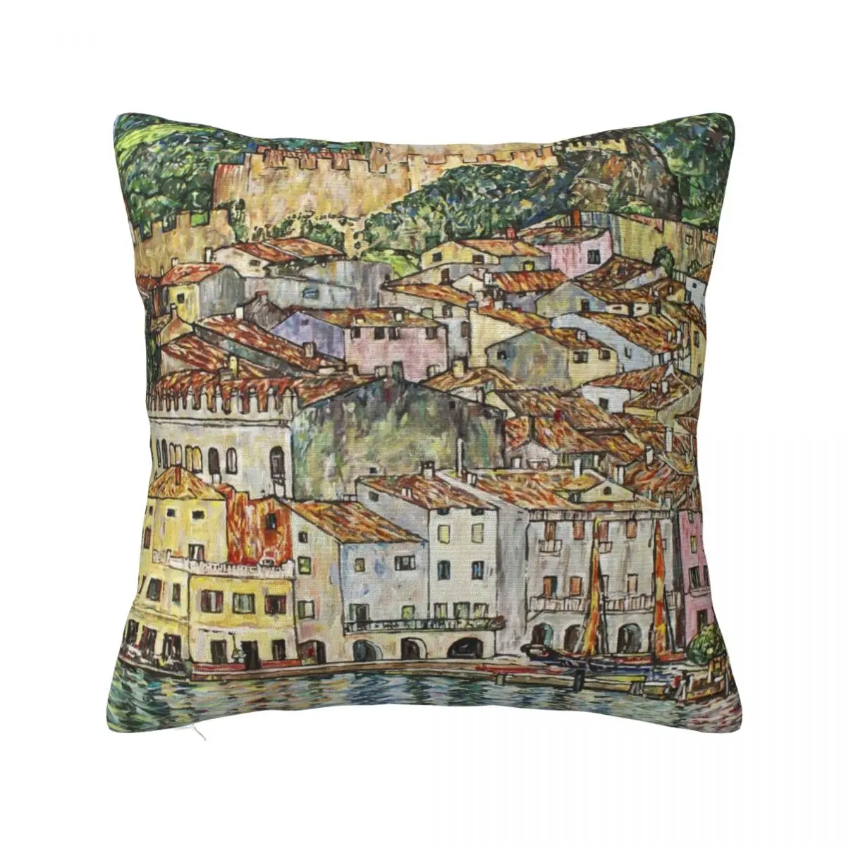 

HD. Malcesine, by Gustav Klimt . HIGH DEFINITION Throw Pillow Cushion Cover For Sofa Cushions For Decorative Sofa