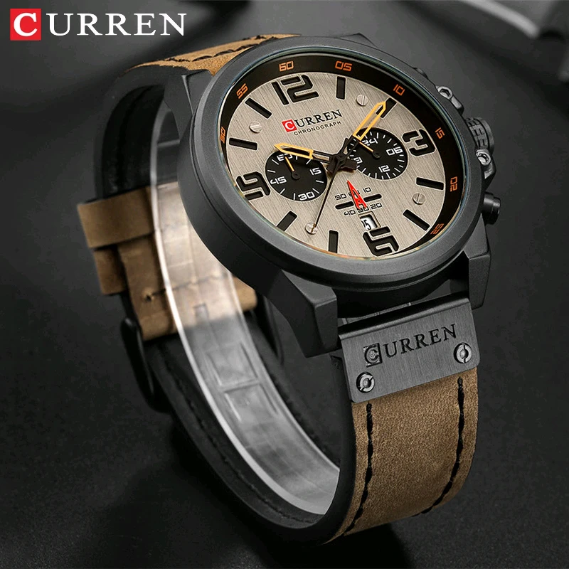 CURREN Date Quartz Wristwatch Fashion Men Clocks Dropshipping Chronograph Business Sport Military Waterproof Leather Men's Watch
CURREN Date Quartz Wristwatch Fashion Men Clocks Dropshipping Chronograph Business Sport Military Waterproof Leather Men's Watch