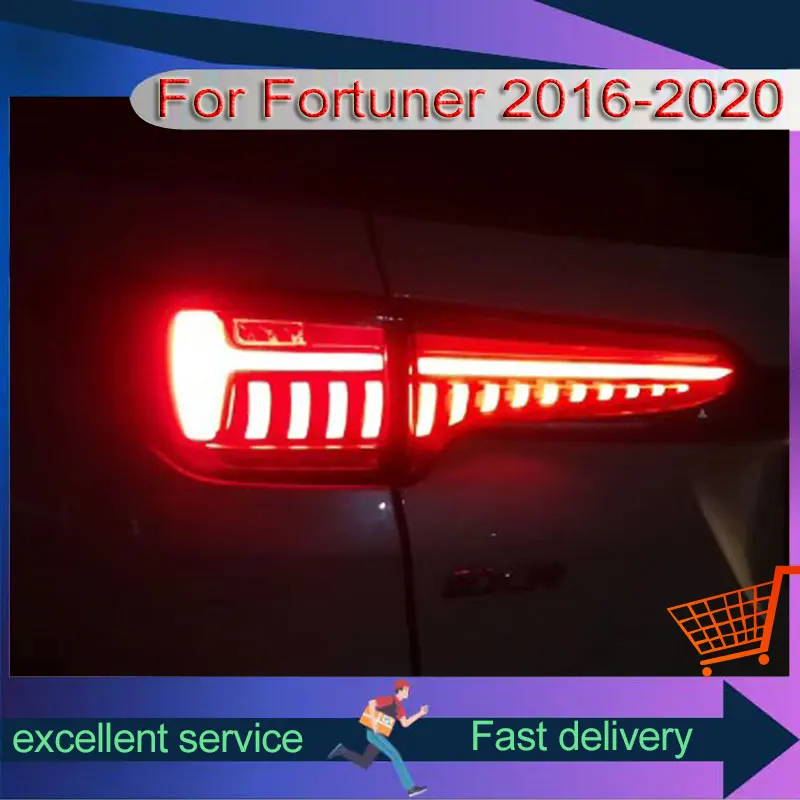 

Car Taillight For Toyota 2016-2020 Fortuner Modification Upgrade Rear Lamp DRL LED Dynamic Turn Signal Light Automobile Assembly