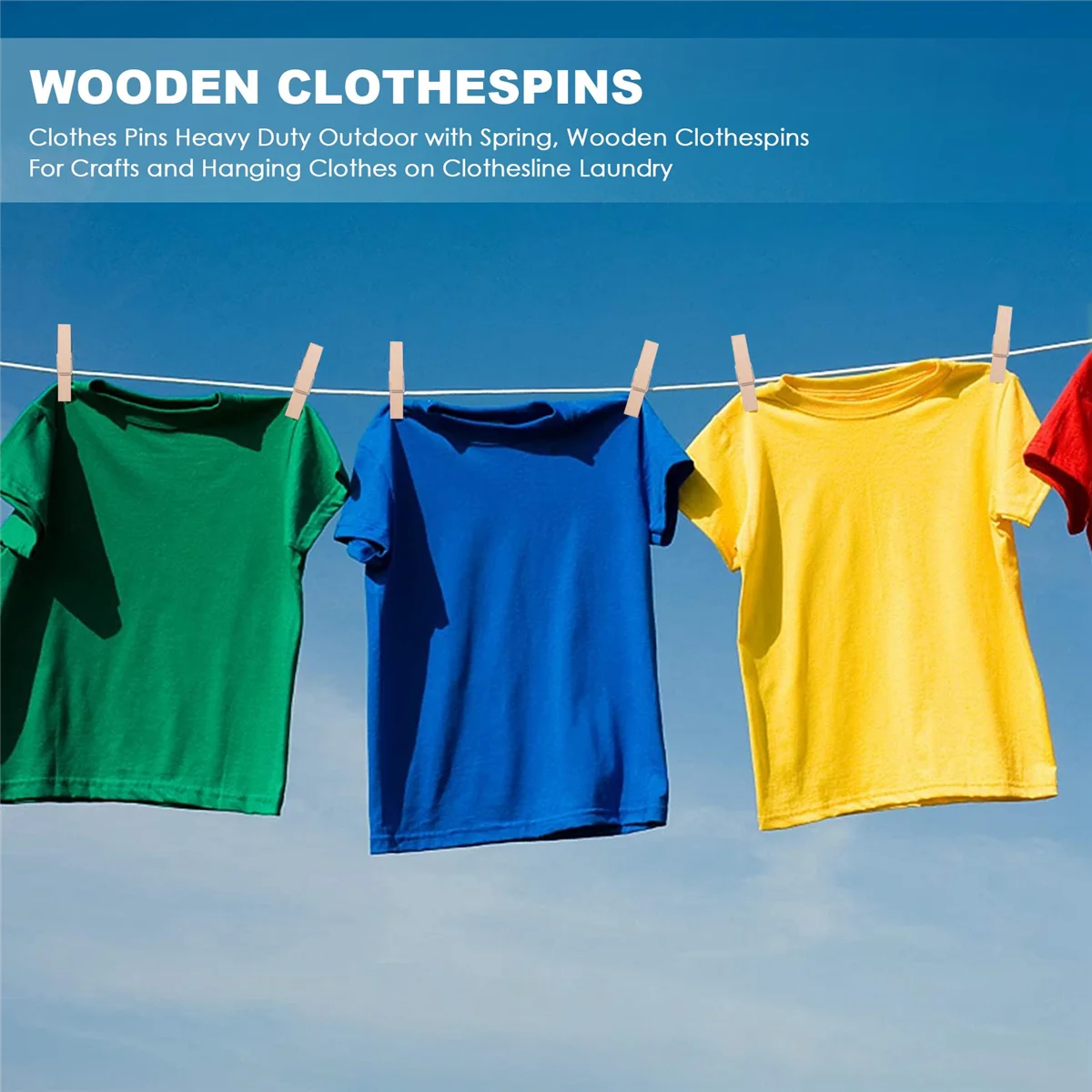 Clothes Pins Heavy Duty Outdoor with Spring, Wooden Clothespins for Crafts and Hanging Clothes on Clothesline Laundry
Clothes Pins Heavy Duty Outdoor with Spring, Wooden Clothespins for Crafts and Hanging Clothes on Clothesline Laundry