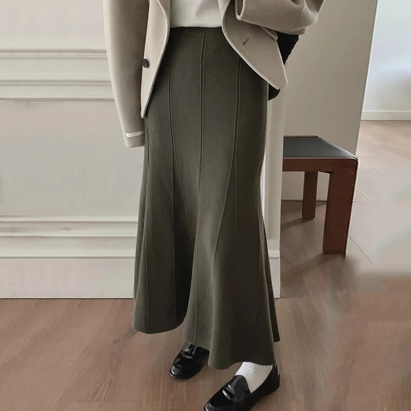 SuperAen Korean Chic Autumn and Winter High Waist Knitted Wrap Hip Fishtail Skirt Long Skirt for Women
SuperAen Korean Chic Autumn and Winter High Waist Knitted Wrap Hip Fishtail Skirt Long Skirt for Women