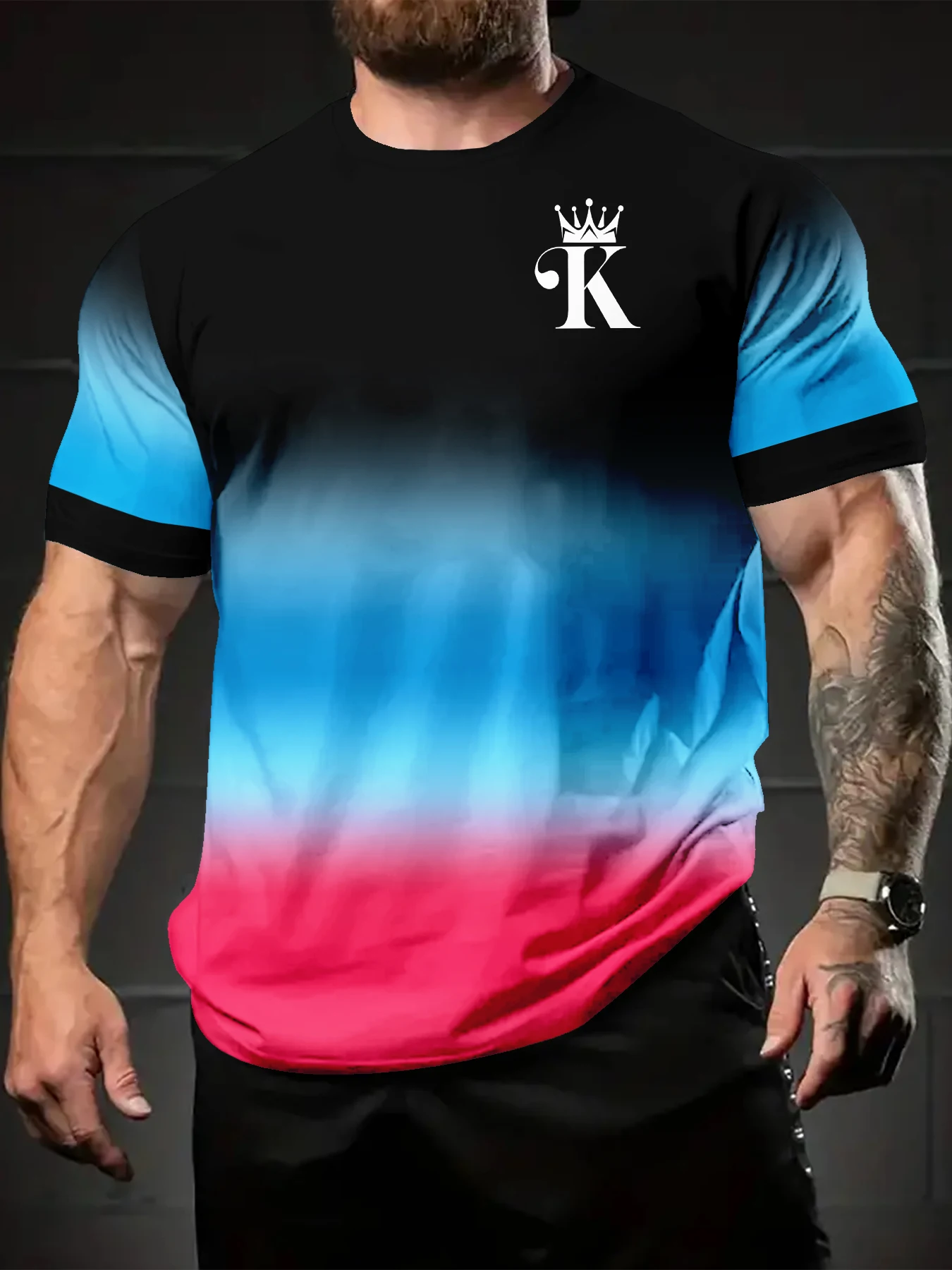 O Collar 3D Printed Gradient Color Style Men's T-Shirt Summer Sales New Casual Short-Sleeved Fashion Comfortable Street Top
O Collar 3D Printed Gradient Color Style Men's T-Shirt Summer Sales New Casual Short-Sleeved Fashion Comfortable Street Top
