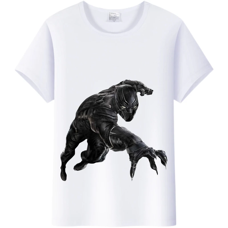 

Fashion Marvel Cartoon Black Panther Blouses Graphic Mens T-shirts Tops Harajuku Loose Clothing Summer White Plus Size Tees Gift