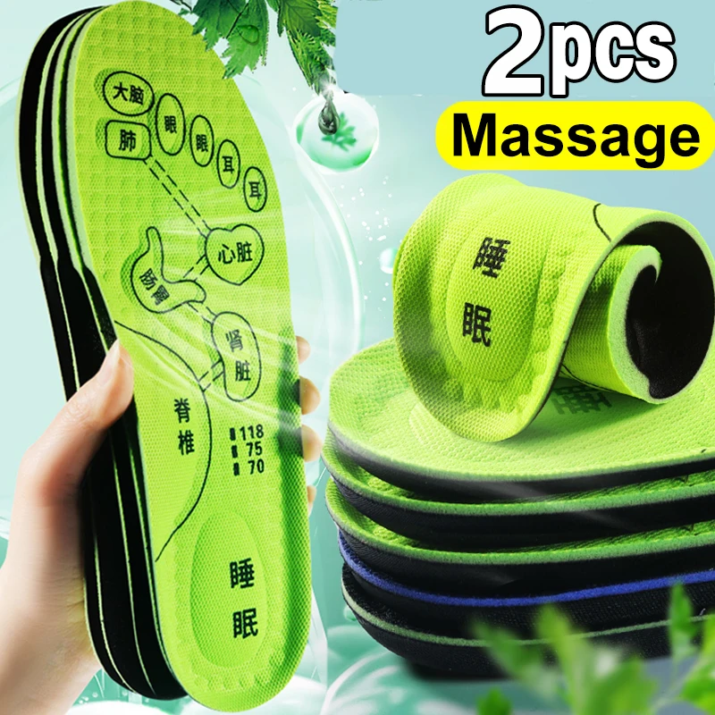 

Foot Acupressure Insoles Men Women Soft Breathable Sports Cushion Inserts Sweat-absorbing Deodorant Insole Orthopedic Shoe Pads