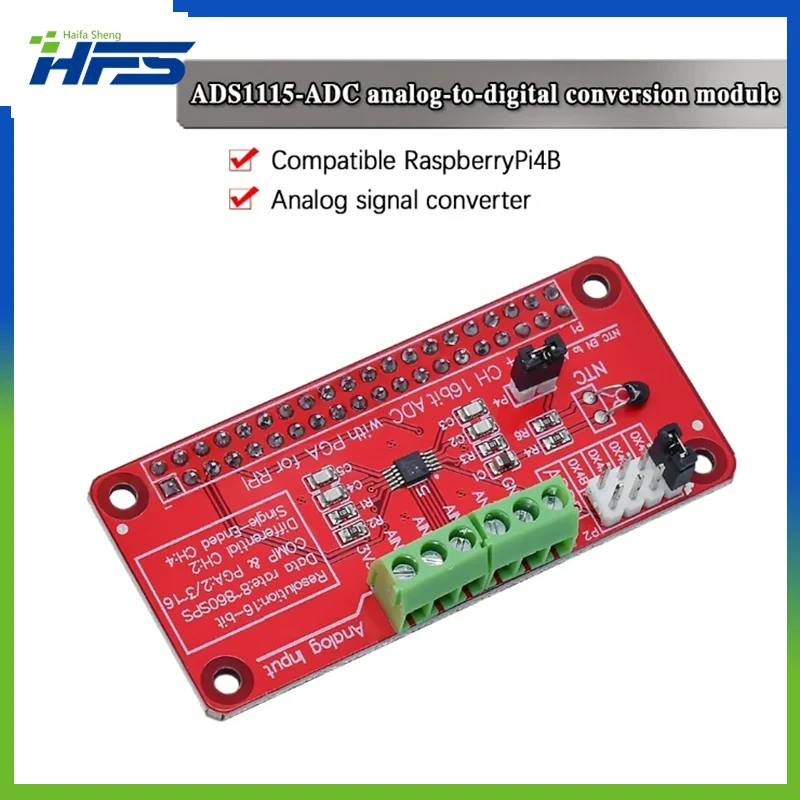 

official 3.3V ADS1115 ADC Module for Raspberry Pi 3/2 / B + / I2C RPI ADS1115 ADC Analog to Digital Converter for arduino