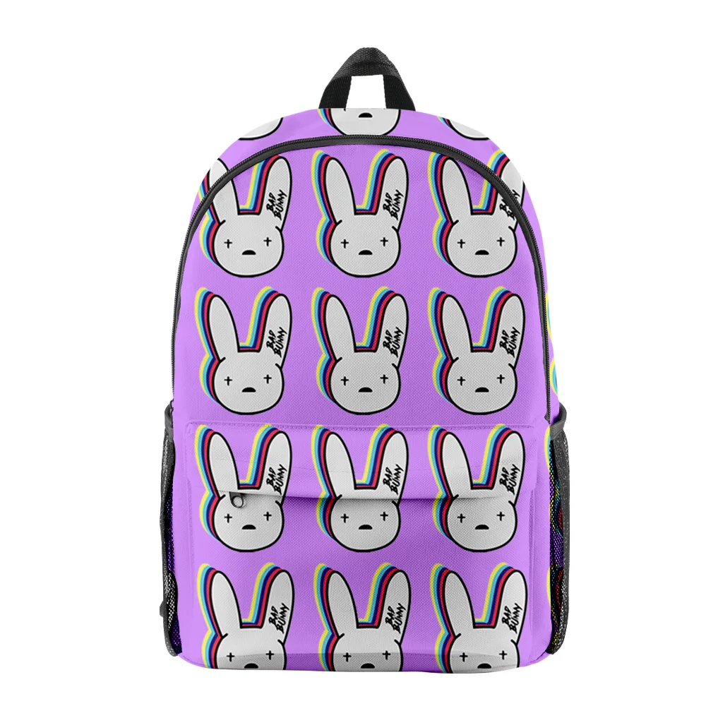 

Trendy Novelty Bad Bunny pupil Bookbag Notebook Backpacks 3D Print Oxford Waterproof Boys/Girls Casual Travel Backpacks