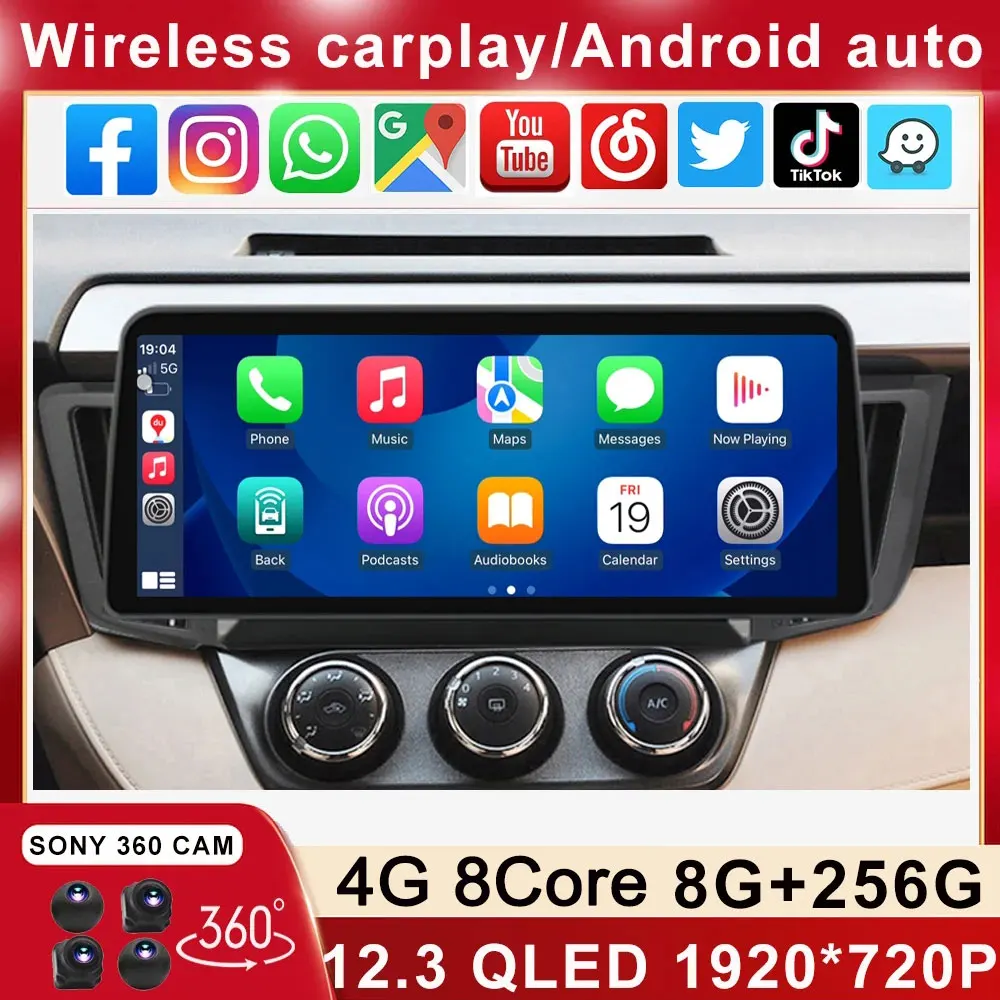 12,3 дюймовый 1920*720 QLED для Toyota RAV4 RAV 4 2012 - 2018 Android 13 стерео автомобильный видео мультимедийный плеер Carplay без DVD
12,3 дюймовый 1920*720 QLED для Toyota RAV4 RAV 4 2012 - 2018 Android 13 стерео автомобильный видео мультимедийный плеер Carplay без DVD
