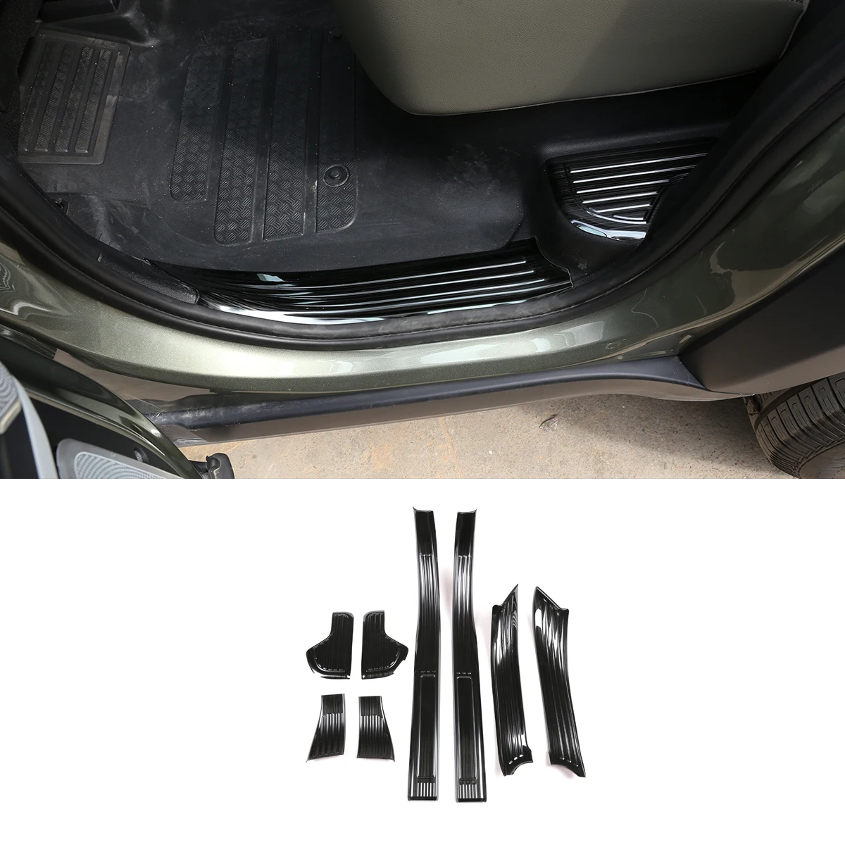 For 2020-2021 Land Rover Defender 90 110 stainless steel car door sill protection plate decorative sticker interior accessories 
For 2020-2021 Land Rover Defender 90 110 stainless steel car door sill protection plate decorative sticker interior accessories