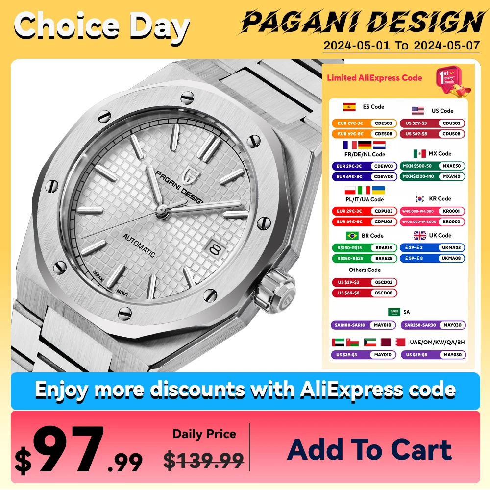 2024 PAGANI DESIGN PD1673 Men's Mechanical Watches Stainless Steel Case 100M Waterproof Chronograph Leather Strap Watch for Men
2024 PAGANI DESIGN PD1673 Men's Mechanical Watches Stainless Steel Case 100M Waterproof Chronograph Leather Strap Watch for Men
