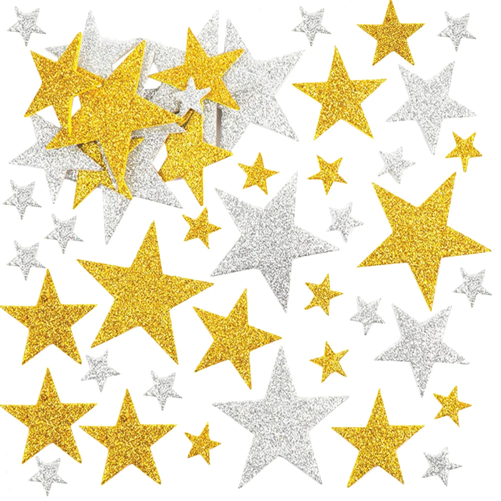 

200 Pcs Star Stickers Small Christmas Adhesive Scrapbook Shiny Kids Decals Three-dimensional