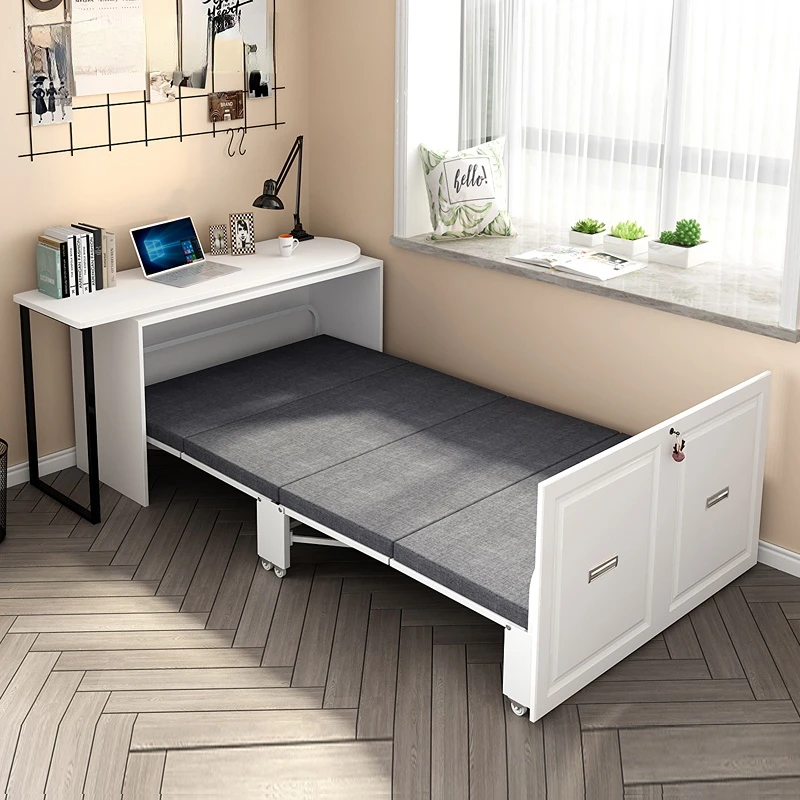 

Nap office lunch break folding bed single bed home study desk hidden bed integrated table bed dual-use