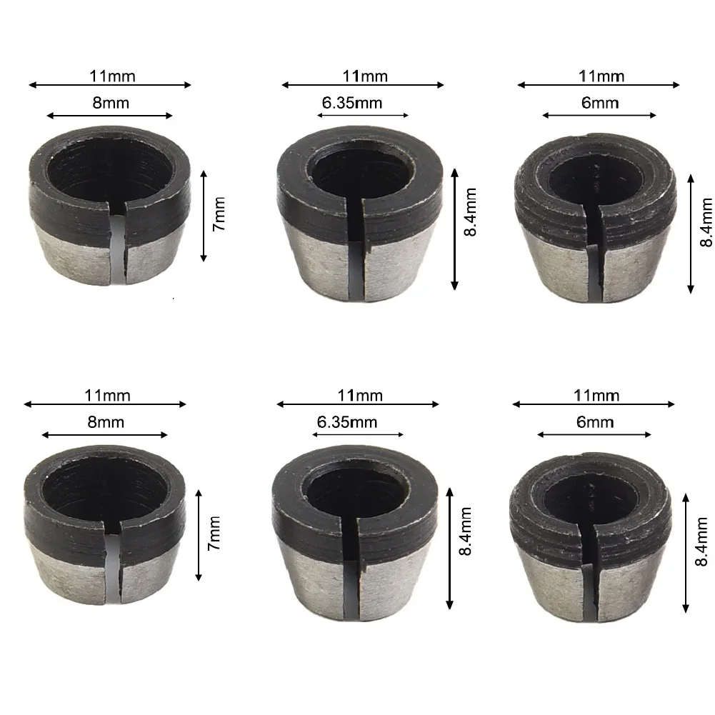 6mm 6.35mm 8mm Collet Chuck For Engraving Trimming Machine Electric Router Bits Suitable For Engraving Machine, Wood Router Tool
6mm 6.35mm 8mm Collet Chuck For Engraving Trimming Machine Electric Router Bits Suitable For Engraving Machine, Wood Router Tool