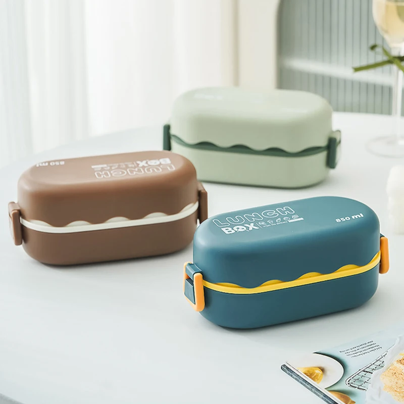 850ml Portable Lunch Box School Office Microwavable Plastic Bento Box Double Layer Leakproof Salad Fruit Food Container
850ml Portable Lunch Box School Office Microwavable Plastic Bento Box Double Layer Leakproof Salad Fruit Food Container