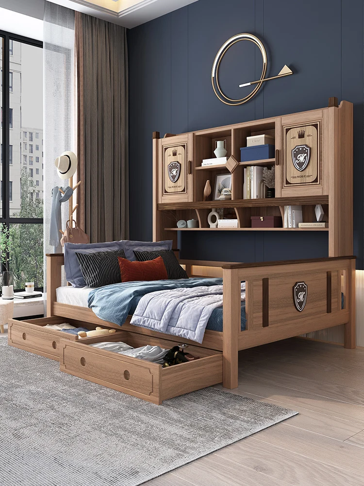 Children's wardrobe bed integrated full solid wood storage function cabinet bedroom against the wall wardrobe bed combination 
Children's wardrobe bed integrated full solid wood storage function cabinet bedroom against the wall wardrobe bed combination