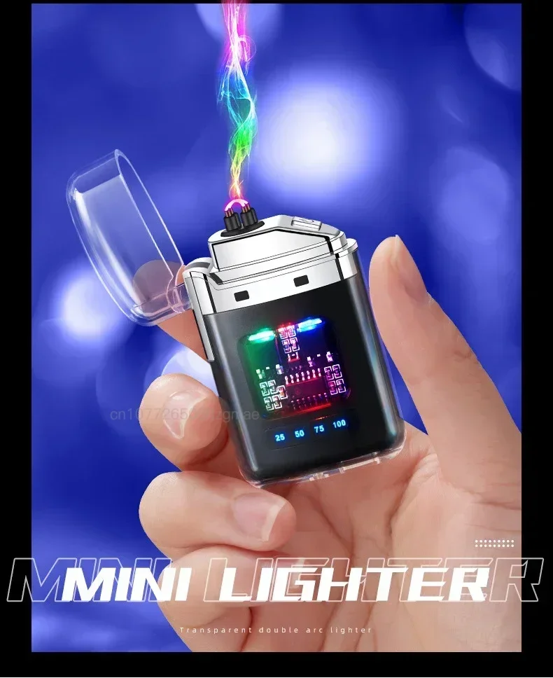 Encendedor eléctrico de doble arco a prueba de viento para exteriores, encendedor recargable por USB, pantalla de batería de Plasma tipo C, regalos para hombres 11 Encendedor eléctrico de doble arco Encendedor eléctrico de doble arco a prueba de viento para exteriores, encendedor recargable por USB, pantalla de batería de Plasma tipo C, regalos para hombres » Encendedor eléctrico de doble arco