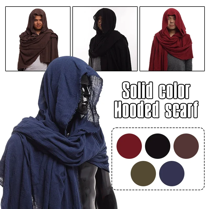 

Vintage Pirate Scarf Medieval Hood Cloak Halloween Cosplay Renaissance Medieval Costume Hood Scarf Shoulder Cowl Gothic Cape