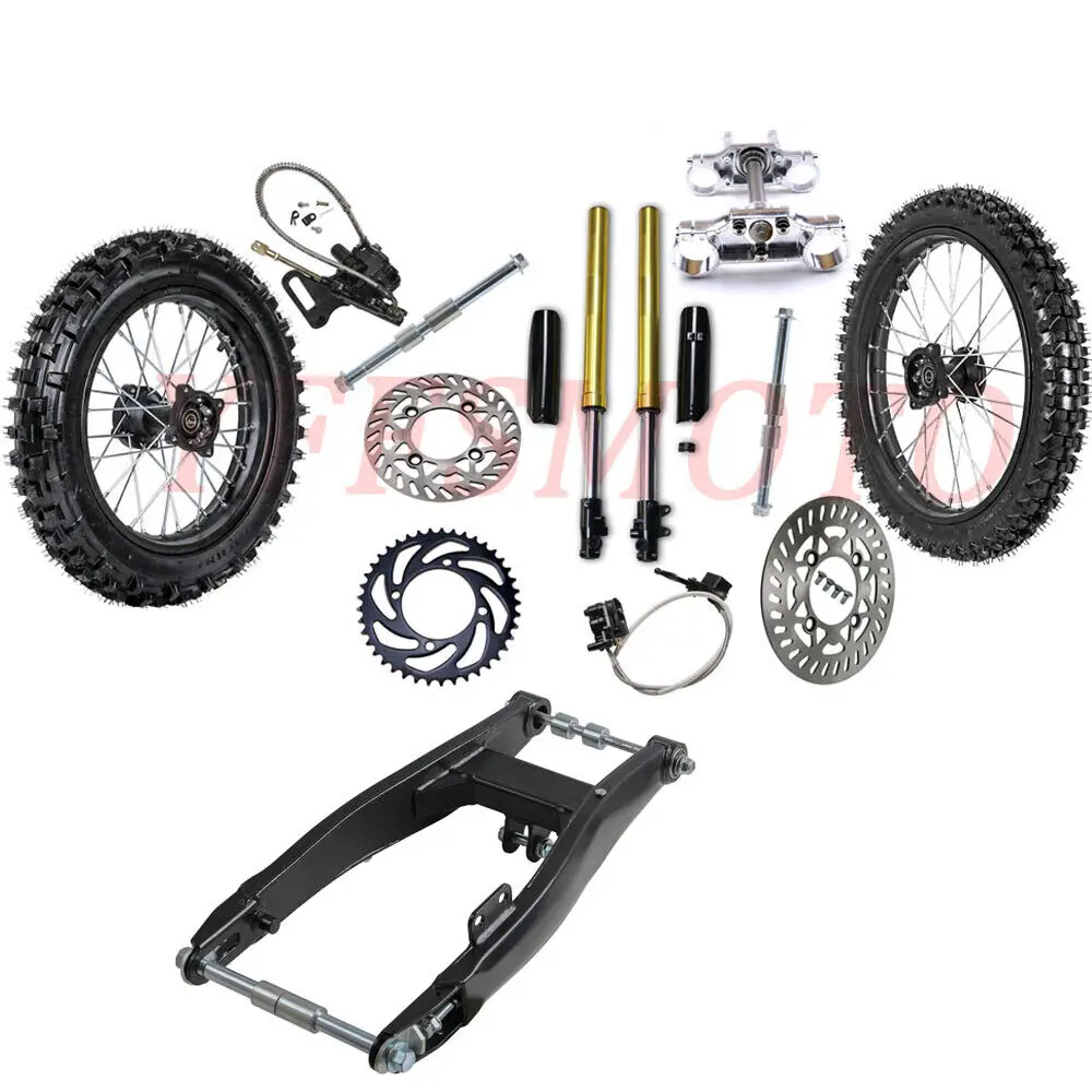 

14''+17'' Wheel Tyre Swingarm Front Fork Triple Tree Disc Rotor for KX YZ85 RM80 ATV Quad Buggy Cart Trike