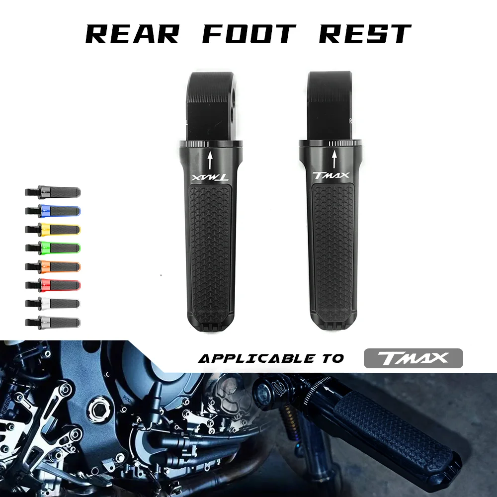 

Motorcycle CNC Rear Foot Pegs Footrest Passenger Footpegs for YAMAHA T-MAX 500 530 TMAX530 SX/DX 2017 2018 2019 TMAX 560 2020