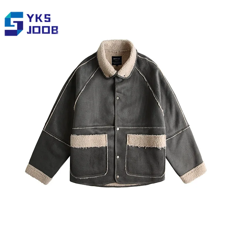 Vintage Suede Lamb Wool Coat Men Casual Fashion Stand Collar Patchwork Loose Thick Warm Jacket Double Pockets Unisex Streetwear
Vintage Suede Lamb Wool Coat Men Casual Fashion Stand Collar Patchwork Loose Thick Warm Jacket Double Pockets Unisex Streetwear