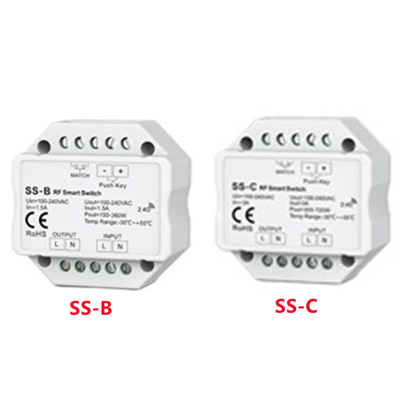 

RF AC Switch RF smart switch, AC relay output To switch single color dimmable LED lamps traditional incandescent halogen light