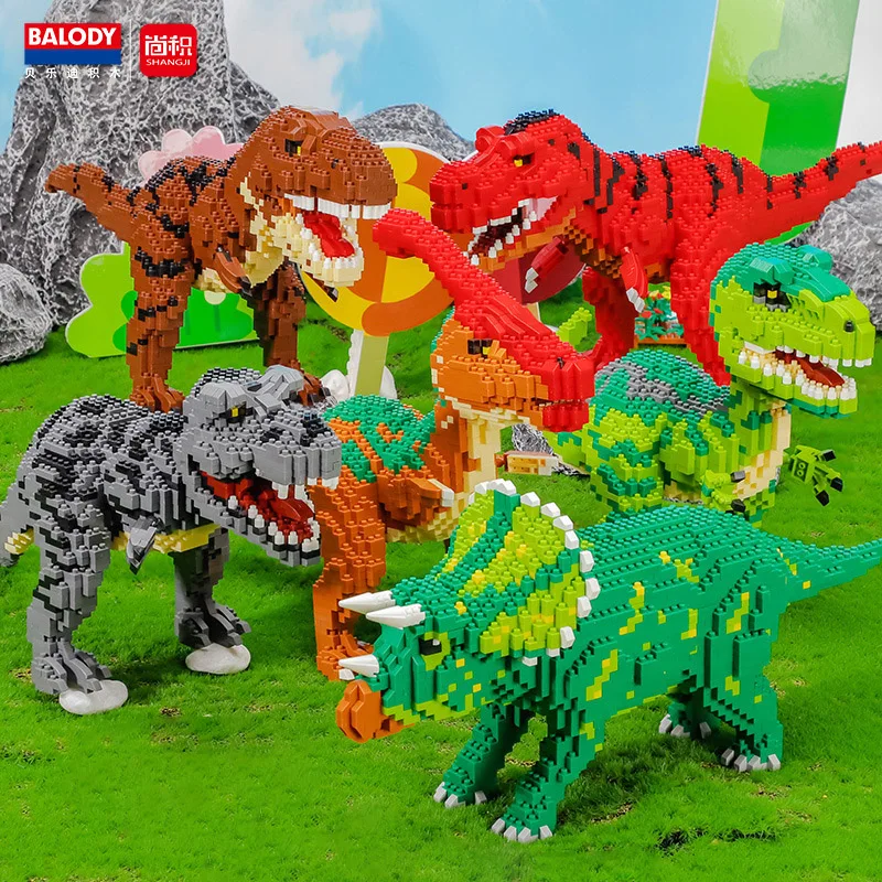

Mini Brick Jurassic Dinosaur Micro Building Block Triceratops Torvosaurus Tyrannosaurus Rex 3D Model Figures Toy For Christmas