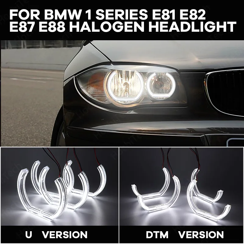 Дневная подсветка, стильное кольцо с ореолом DTM, U-образное освещение для BMW 1 серии E81, E82, E87, E88 2004-2012, ксеноновая фара
Дневная подсветка, стильное кольцо с ореолом DTM, U-образное освещение для BMW 1 серии E81, E82, E87, E88 2004-2012, ксеноновая фара