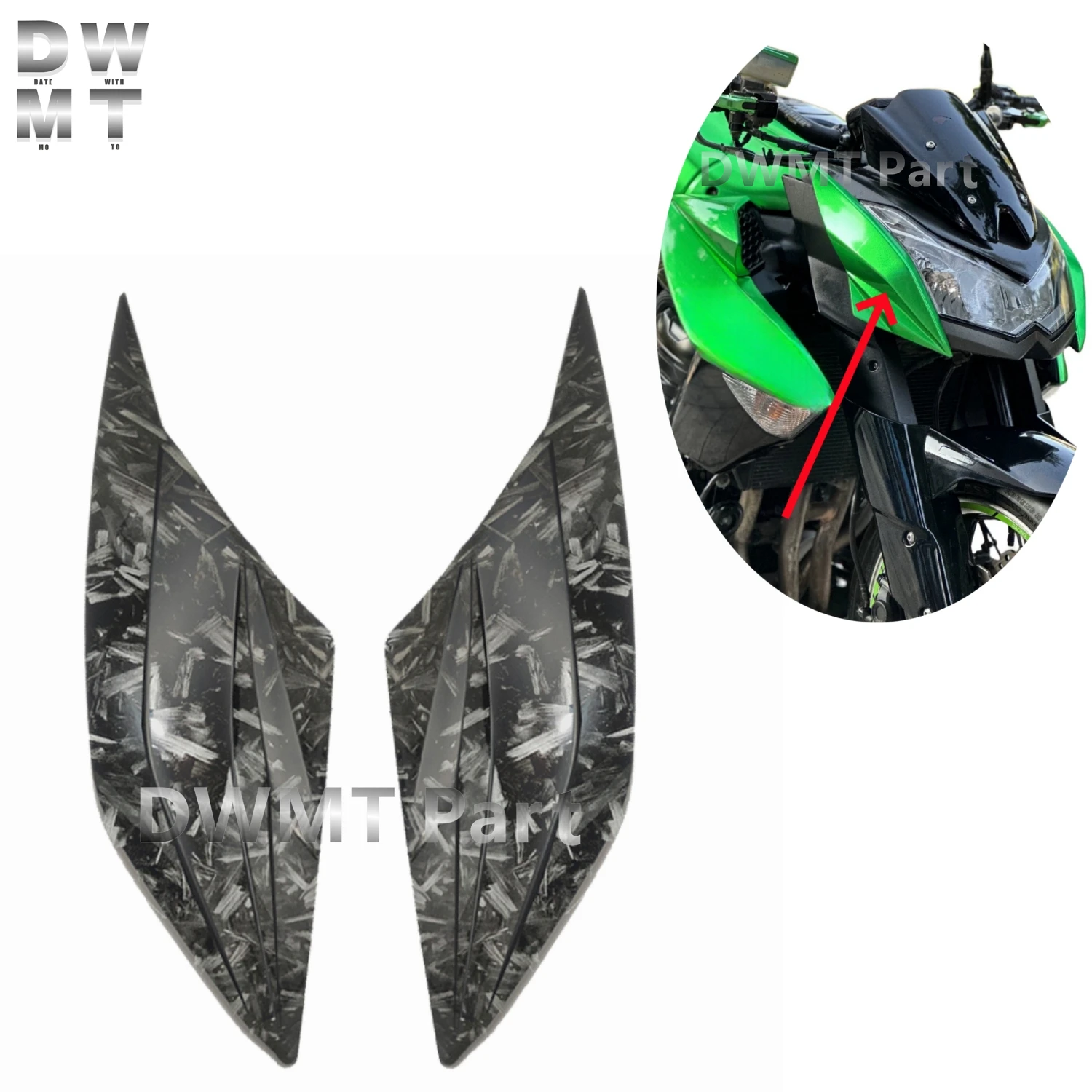 

ABS Plastic Head Fairing for Kawasaki Z1000 2010-2013 Motorcycle Accessories Headlight Side Cover Front Flank Panel Head Cowl