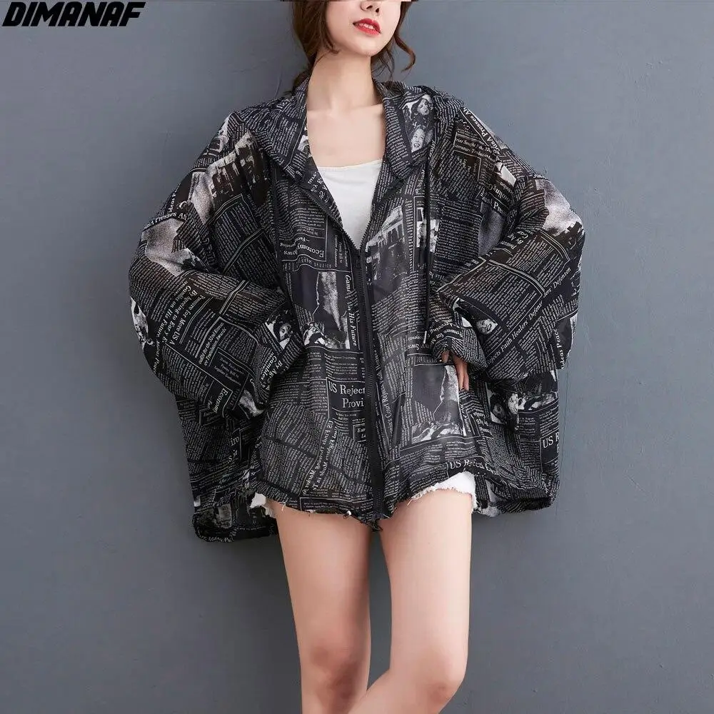 DIMANAF Plus Size Women Blouse Shirts Newspaper Print Chiffon Thin Cardigan Zipper Summer White Coats Oversize
DIMANAF Plus Size Women Blouse Shirts Newspaper Print Chiffon Thin Cardigan Zipper Summer White Coats Oversize
