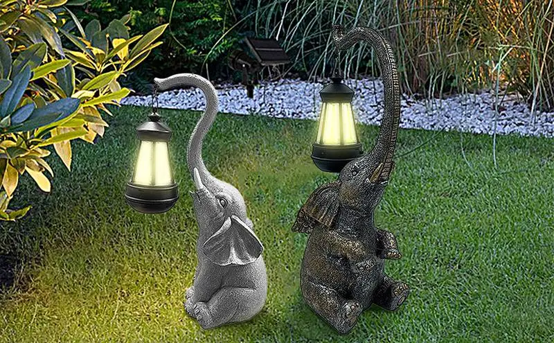 

Elephant Solar Light Waterproof Patio Lamp With Elephant Garden Can Light Hanging For Outdoor Table Patio Lawn Yard Parks