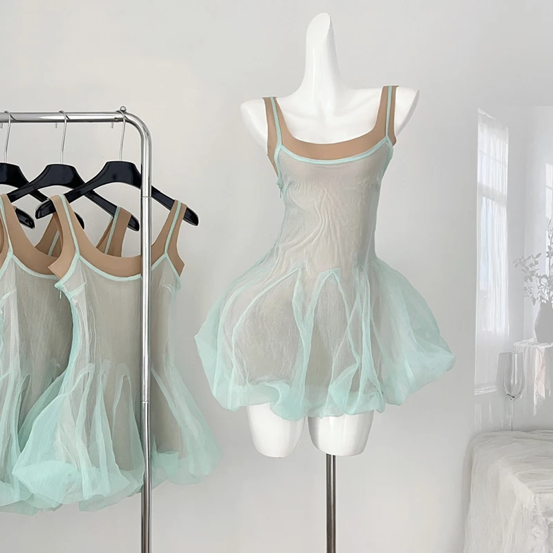 QOERLIN Two-Piece Mini Dresses Mesh Green Sexy 2 Piece Square Collar Spaghetti Strap Dresses Female Elegant Sweet Korean Fashoin
QOERLIN Two-Piece Mini Dresses Mesh Green Sexy 2 Piece Square Collar Spaghetti Strap Dresses Female Elegant Sweet Korean Fashoin