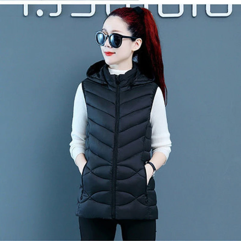 Women Vest Jacket 2023 Autumn Winter Cotton Padded Warm Waistcoat Sleeveless Casual Female Outerwear Ladies Removable Hooded 
Women Vest Jacket 2023 Autumn Winter Cotton Padded Warm Waistcoat Sleeveless Casual Female Outerwear Ladies Removable Hooded