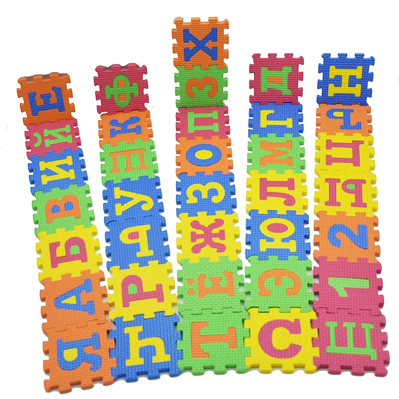 

Newest 36pcs/set EVA Children's Foam Carpet Russian Letter Puzzle Carpet Baby Play Mat Floor Developing Crawling Rugs Puzzle Mat