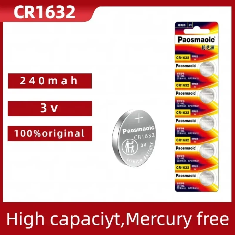 Cr1632 3v button battery for remote control car, watch, original, new, 5/10/30PCs
Cr1632 3v button battery for remote control car, watch, original, new, 5/10/30PCs