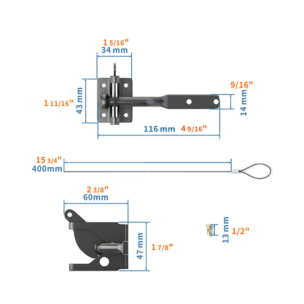 Latch Gate Latch Fences Gate Gate Cable Pull Yard Fences Black Carbon Steel Gravity Latch Multifunction Spring Practical
Latch Gate Latch Fences Gate Gate Cable Pull Yard Fences Black Carbon Steel Gravity Latch Multifunction Spring Practical