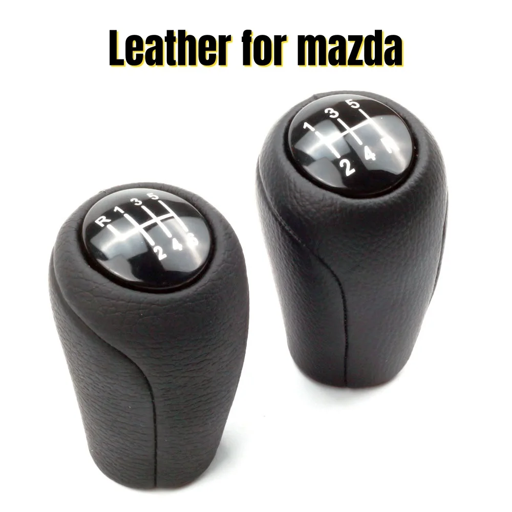 

Leather 5/6-Speed Gear Shift Knob for MAZDA 3 BK BL 5 CR CW 6 II GH CX-7 ER MX-5 NC III 23 MT Leather Shifter Lever Arm Headball