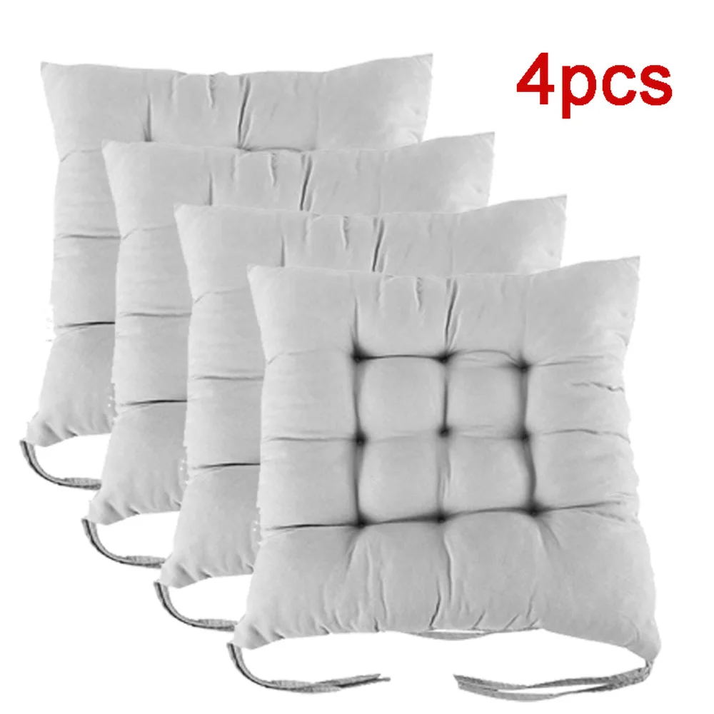 

4PCS Square Chair Pad Thicken Seat Cushion For Dining Room Patio Home Office Indoor Outdoor Garden Sofa Buttocks Cushion 40x40cm