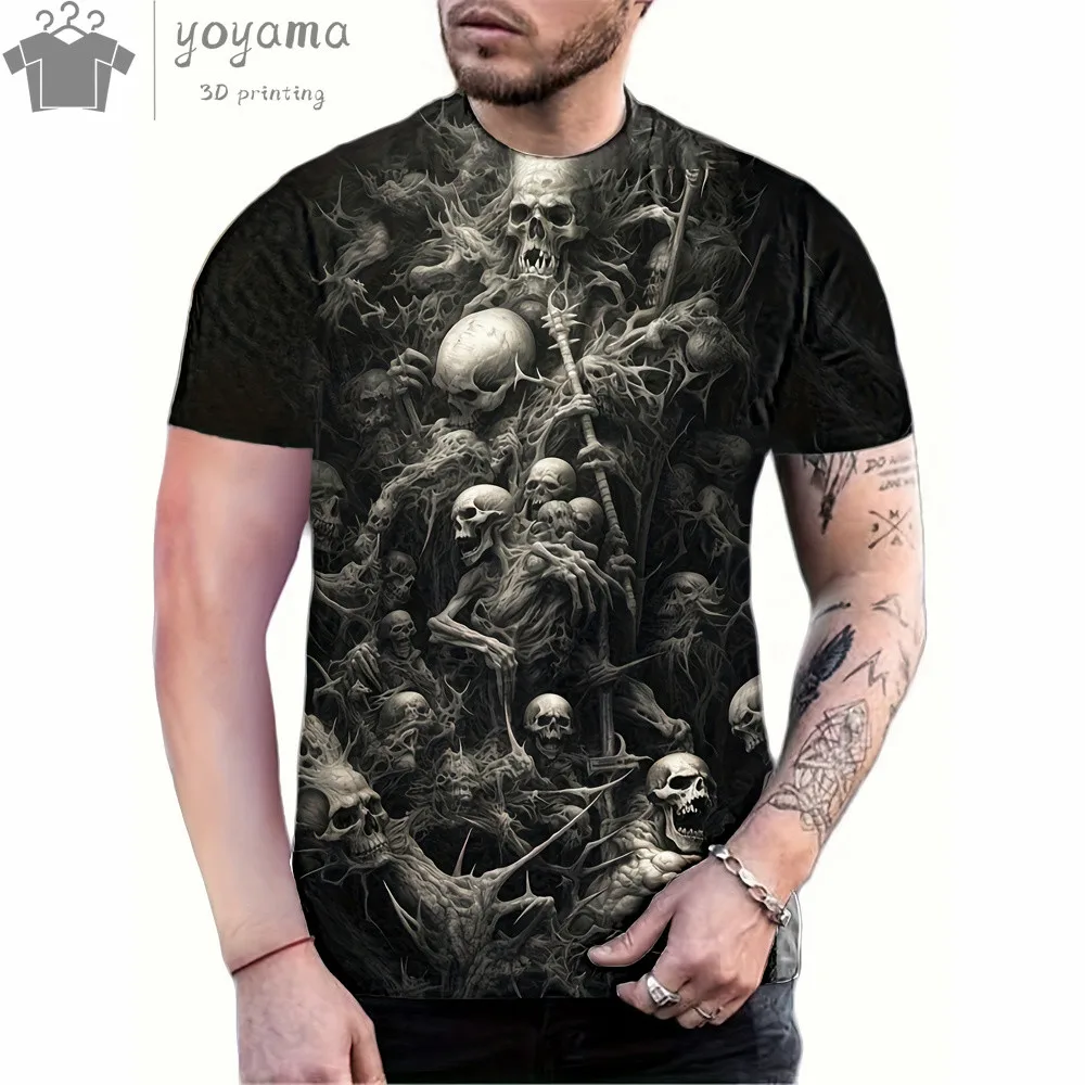 Men's T-Shirt Skull 3d Printed Short Sleeved Street Punk Style Heavy Metal Summer Clothing Loose Oversized T Shirts O-Neck Top
Men's T-Shirt Skull 3d Printed Short Sleeved Street Punk Style Heavy Metal Summer Clothing Loose Oversized T Shirts O-Neck Top