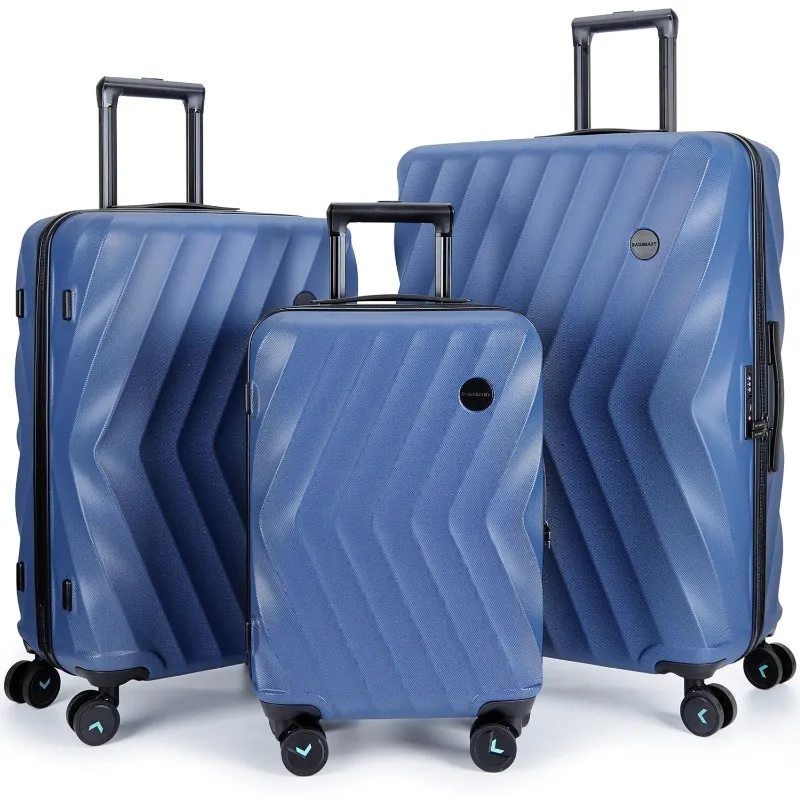 

Наборы для багажа, чемодан из поликарбоната, Жесткий чемодан с вращающимися колесами, замок TSA, прочные дорожные чемоданы, набор из 3 предметов (20/24/28 дюймов)