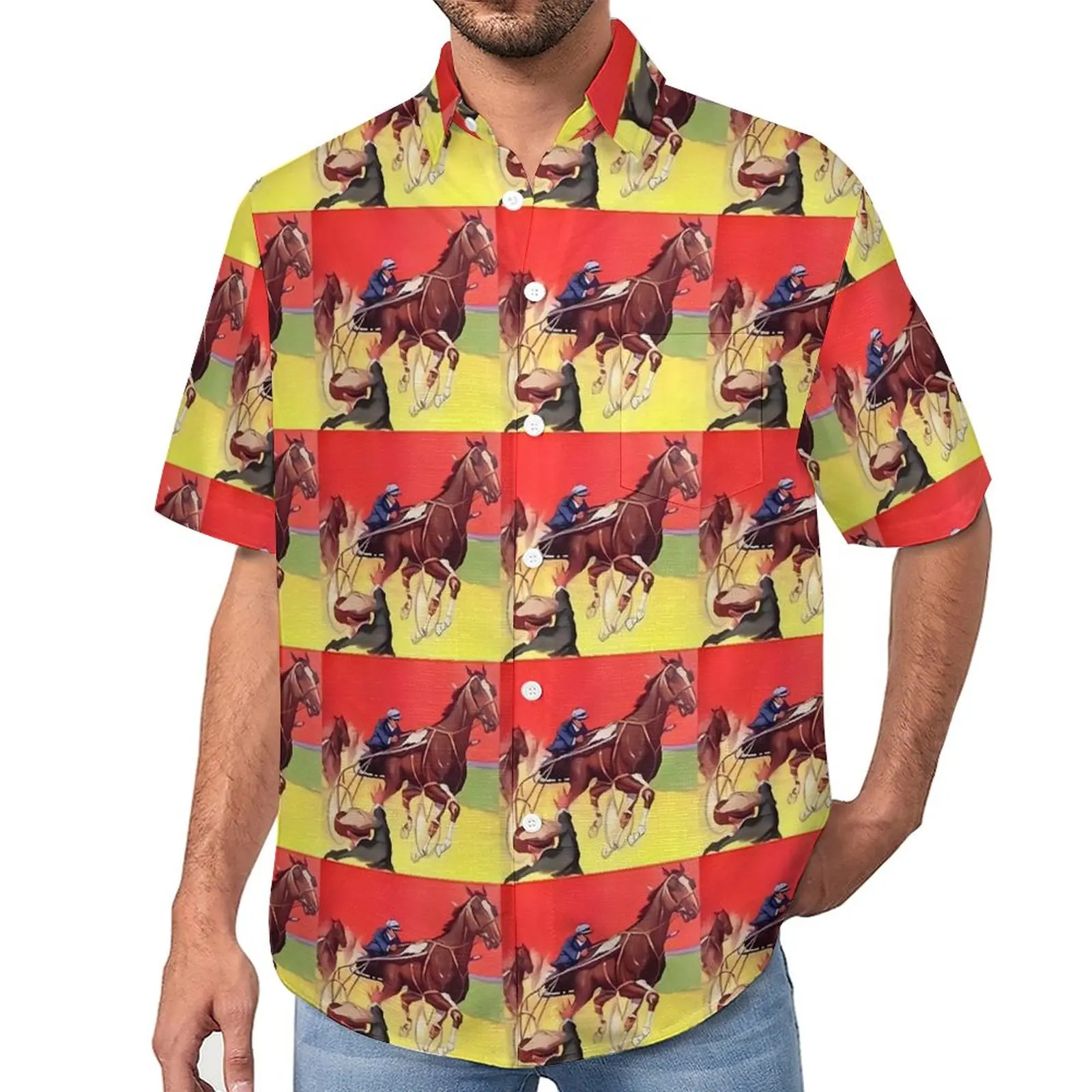 Horse Race Blouses Men 1930s Classic Art Casual Shirts Summer Short Sleeve Graphic Stylish Oversize Beach Shirt Gift
Horse Race Blouses Men 1930s Classic Art Casual Shirts Summer Short Sleeve Graphic Stylish Oversize Beach Shirt Gift