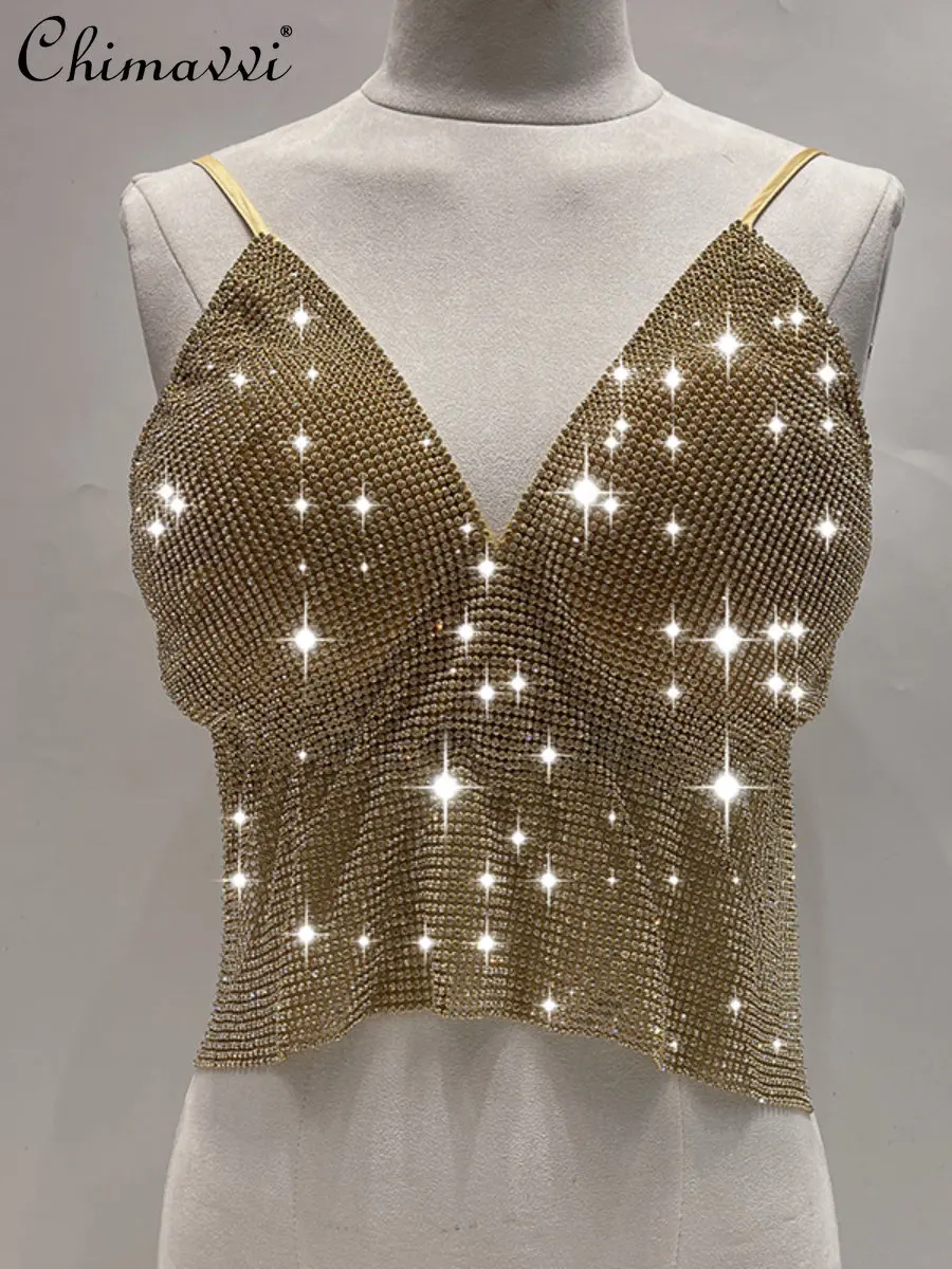 Fashion Heavy Industry Aluminum Diamond Glitter Inner Wear Sexy Top Female 2023 Summer New Night Club Pole Dance Show Crop Tops
Fashion Heavy Industry Aluminum Diamond Glitter Inner Wear Sexy Top Female 2023 Summer New Night Club Pole Dance Show Crop Tops