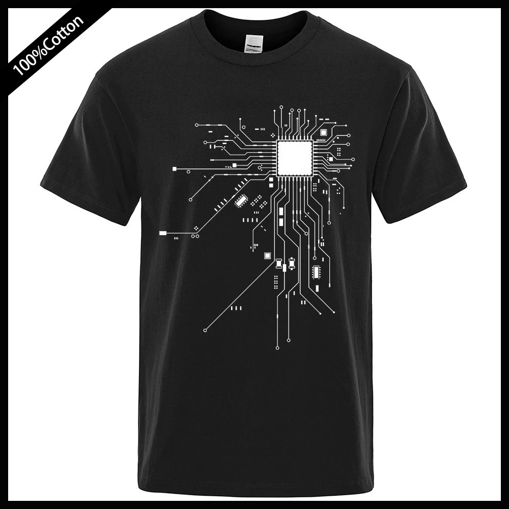 CPU Processor Circuit Diagram T Shirt Men Summer Cotton T-shirt Men's Funny Tops Fashion Tees Homme Brand Unisex 80306
CPU Processor Circuit Diagram T Shirt Men Summer Cotton T-shirt Men's Funny Tops Fashion Tees Homme Brand Unisex 80306