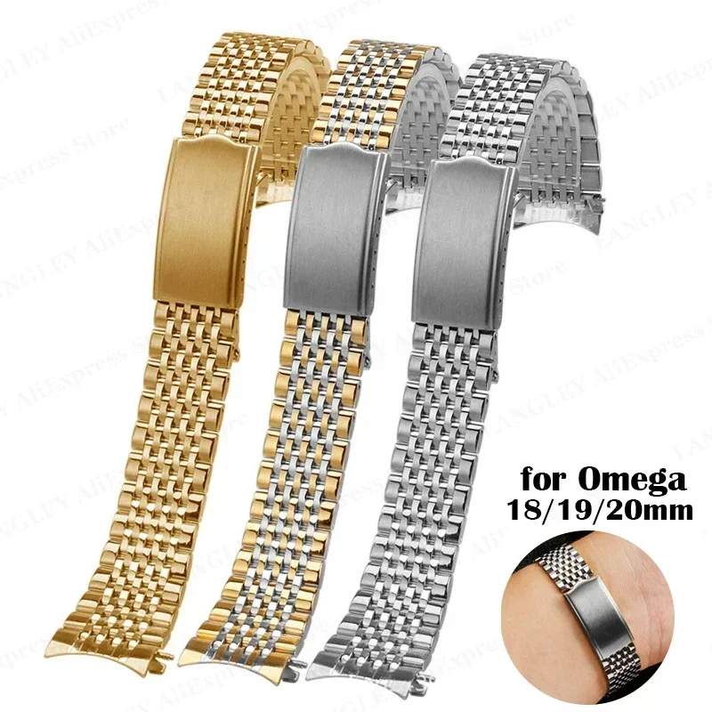 18mm 19mm 20mm Stainless Steel Watchband Strap for Omega for Seamaster Nine Beads Watchband Metal Men Bracelet Watch Accessories
18mm 19mm 20mm Stainless Steel Watchband Strap for Omega for Seamaster Nine Beads Watchband Metal Men Bracelet Watch Accessories