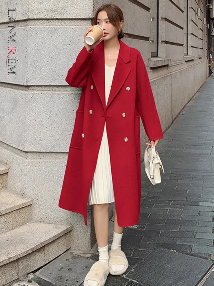LANMREM High End Woolen Long Coat Women Solid Color Notched Collar Double Breasted Clothing Korean Style 2023 Winter New 2AA3746
LANMREM High End Woolen Long Coat Women Solid Color Notched Collar Double Breasted Clothing Korean Style 2023 Winter New 2AA3746