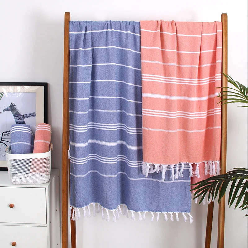 Striped Fringe Beach Towel Pure Cotton Absorbent Bath Towel Summer Beach Swimming Sun Protection Breathable Beach Towel for Gril
Striped Fringe Beach Towel Pure Cotton Absorbent Bath Towel Summer Beach Swimming Sun Protection Breathable Beach Towel for Gril