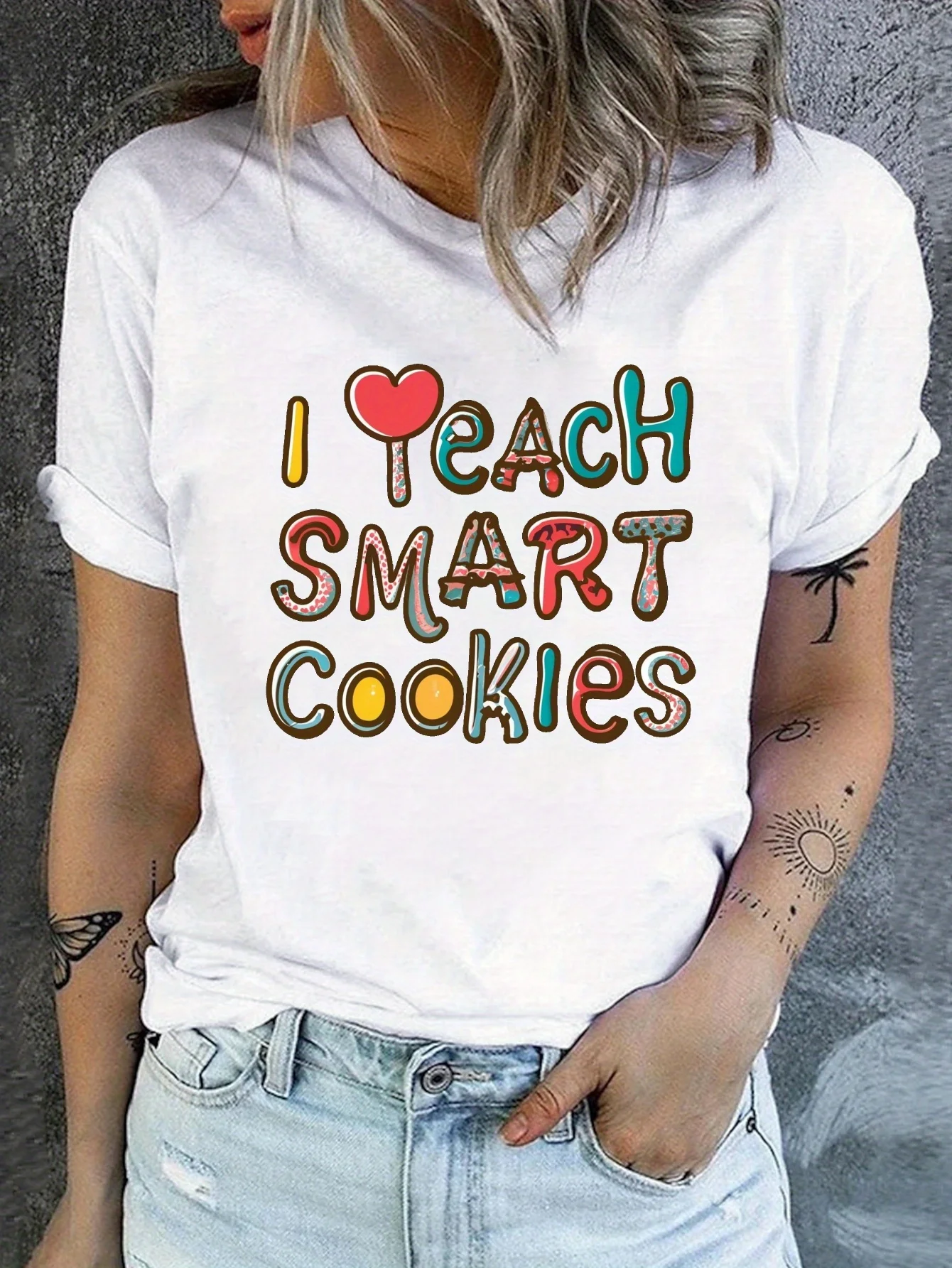 Letter Print Crew Neck T-shirt, Casual Short Sleeve Top For Spring & Summer, Women's Clothing
Letter Print Crew Neck T-shirt, Casual Short Sleeve Top For Spring & Summer, Women's Clothing