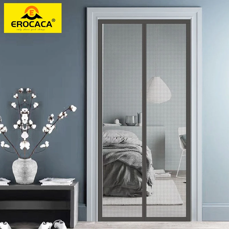 

EROCACA Magnetic Screen Anti-Mosquito Net Door Curtain Fly Insect Screen Mesh Automatic Closing Custom Size Easy Installation