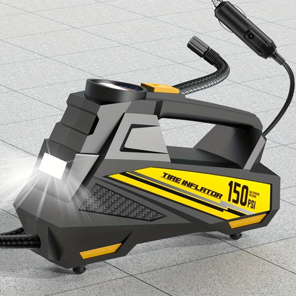 Inflador de Neumáticos Portátil de 150 PSI con Luz LED, Bomba Eléctrica Automática con Pantalla Digital para Neumáticos de Automóvil Inflador de Neumáticos Portátil de 150 PSI con Luz LED, Bomba Eléctrica Automática con Pantalla Digital para Neumáticos de Automóvil