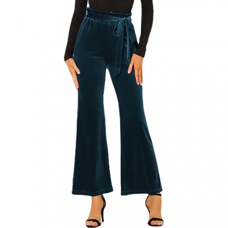 Pants 2023 women's trousers with belt elastic waist micro flared trousers casual solid color pants trend
Pants 2023 women's trousers with belt elastic waist micro flared trousers casual solid color pants trend