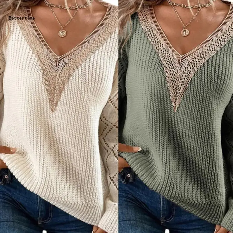 B36D Women Comfortable Versatile Pullover Shirt Sweater Long Sleeve Crochet Knitwear
B36D Women Comfortable Versatile Pullover Shirt Sweater Long Sleeve Crochet Knitwear